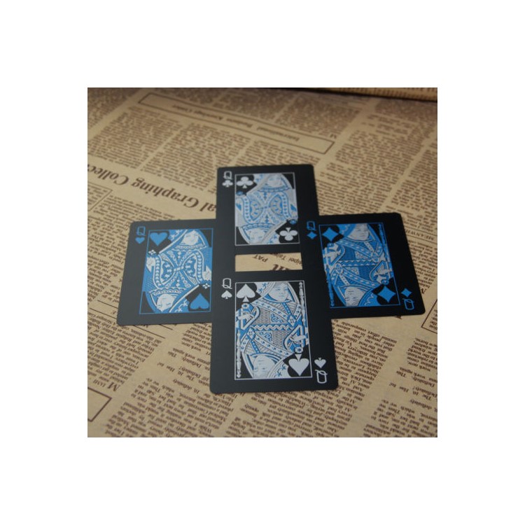54Pcs Black Plastic PVC Poker Waterproof Playing Cards - Black-29