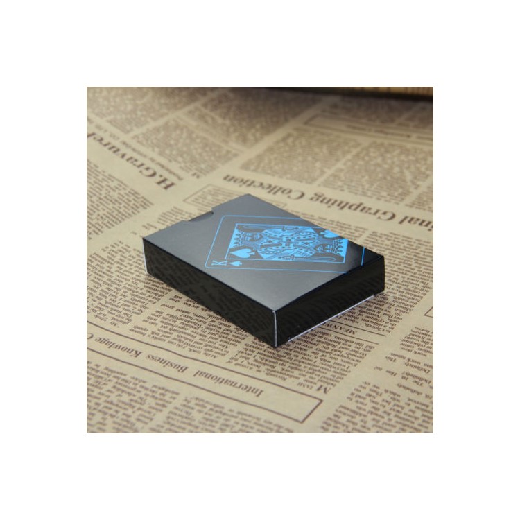 54Pcs Black Plastic PVC Poker Waterproof Playing Cards - Black-4
