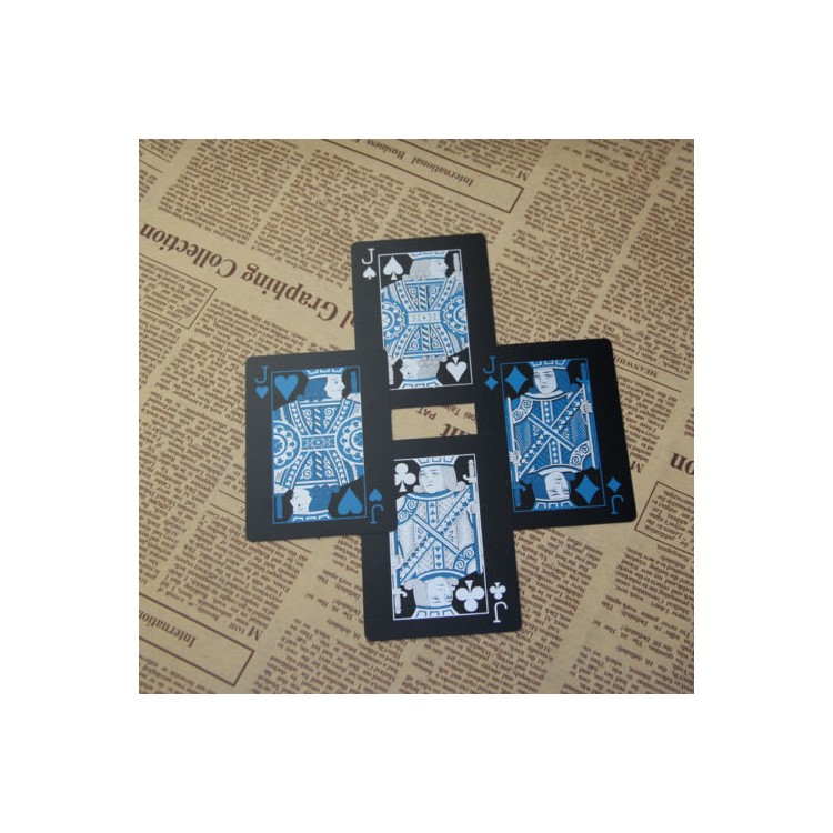 54Pcs Black Plastic PVC Poker Waterproof Playing Cards - Black-5