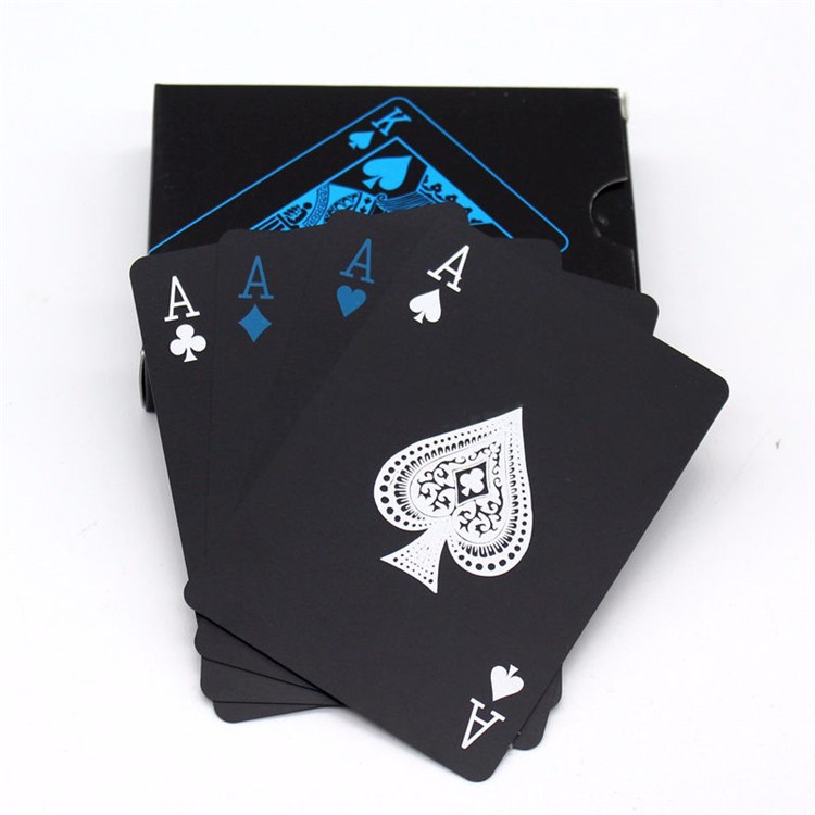 54Pcs Black Plastic PVC Poker Waterproof Playing Cards - Black-8