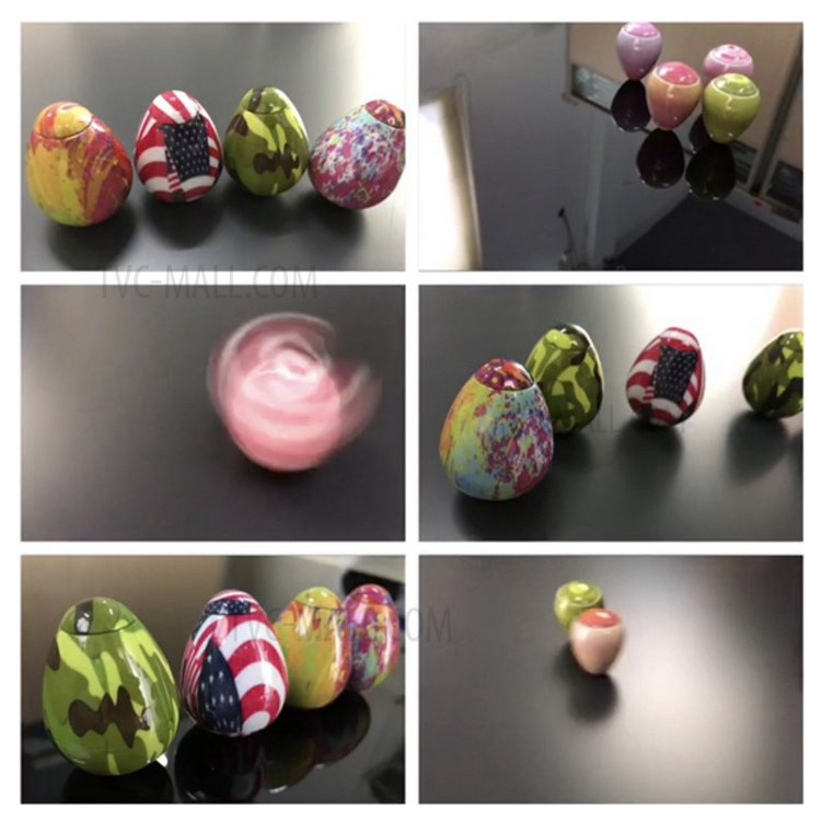 Egg Tumbler Finger Spinner Fidget Spinner Toy Plastic Stress Relief ADHD Anxiety Toy - Multi-color-2