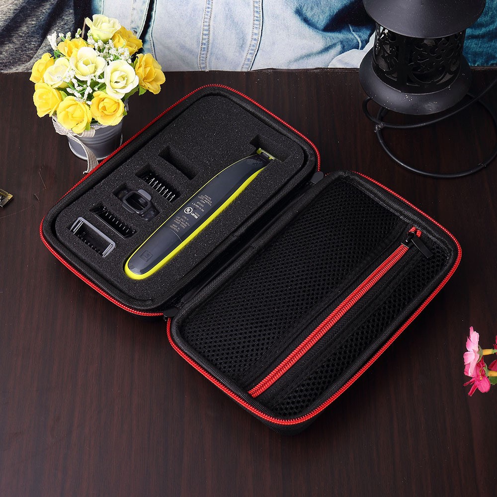 Hard Case Organizer Carrying Bag for Philips Norelco OneBlade Electric Trimmer Shaver QP2520/90/70 - Red-10
