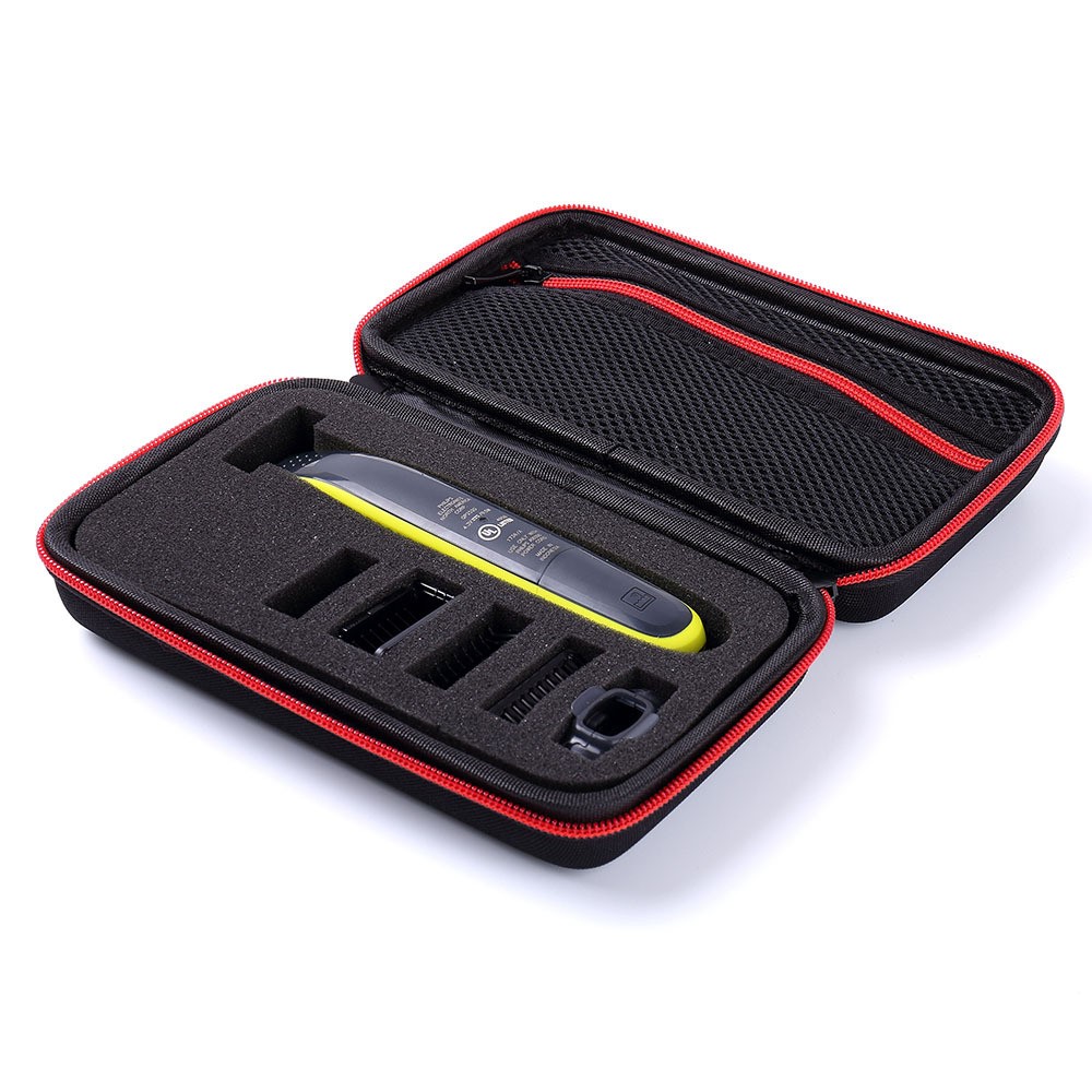 Hard Case Organizer Carrying Bag for Philips Norelco OneBlade Electric Trimmer Shaver QP2520/90/70 - Red-3