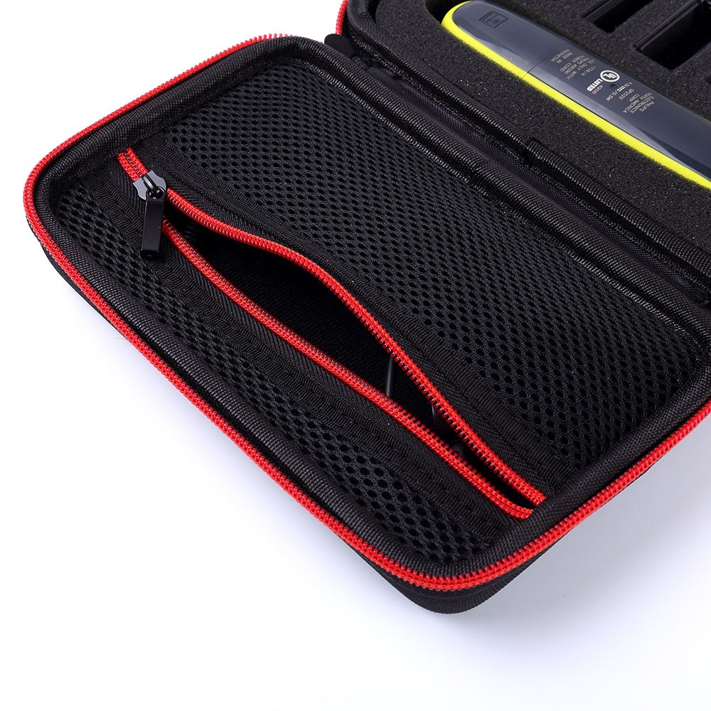 Bolsa De Transporte Organizador De Casos Duros Para Philips Norelco OneBlade Trimmer Eléctrico Shaver QP2520 / 90/70 - Rojo-8