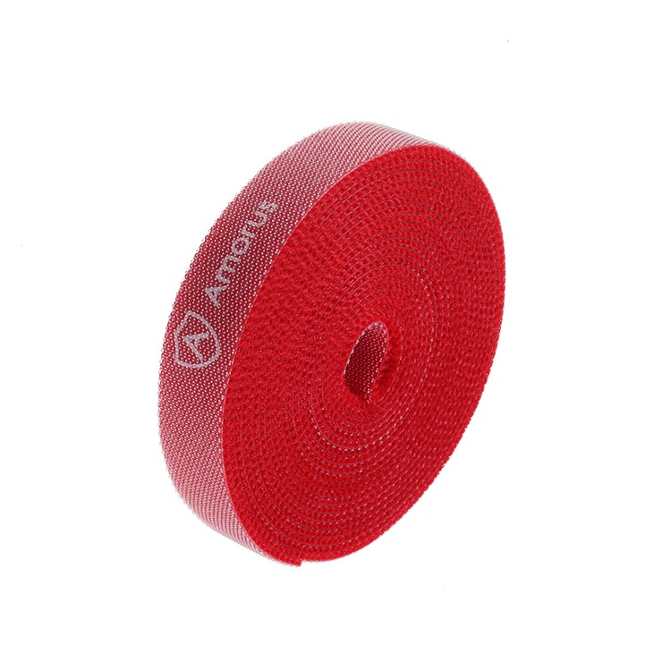 AMORUS Line Organizer Hook-and-Loop Extension Cord Organizer Hanger Cord Wrap Keeper Cable Strap 3M - Red