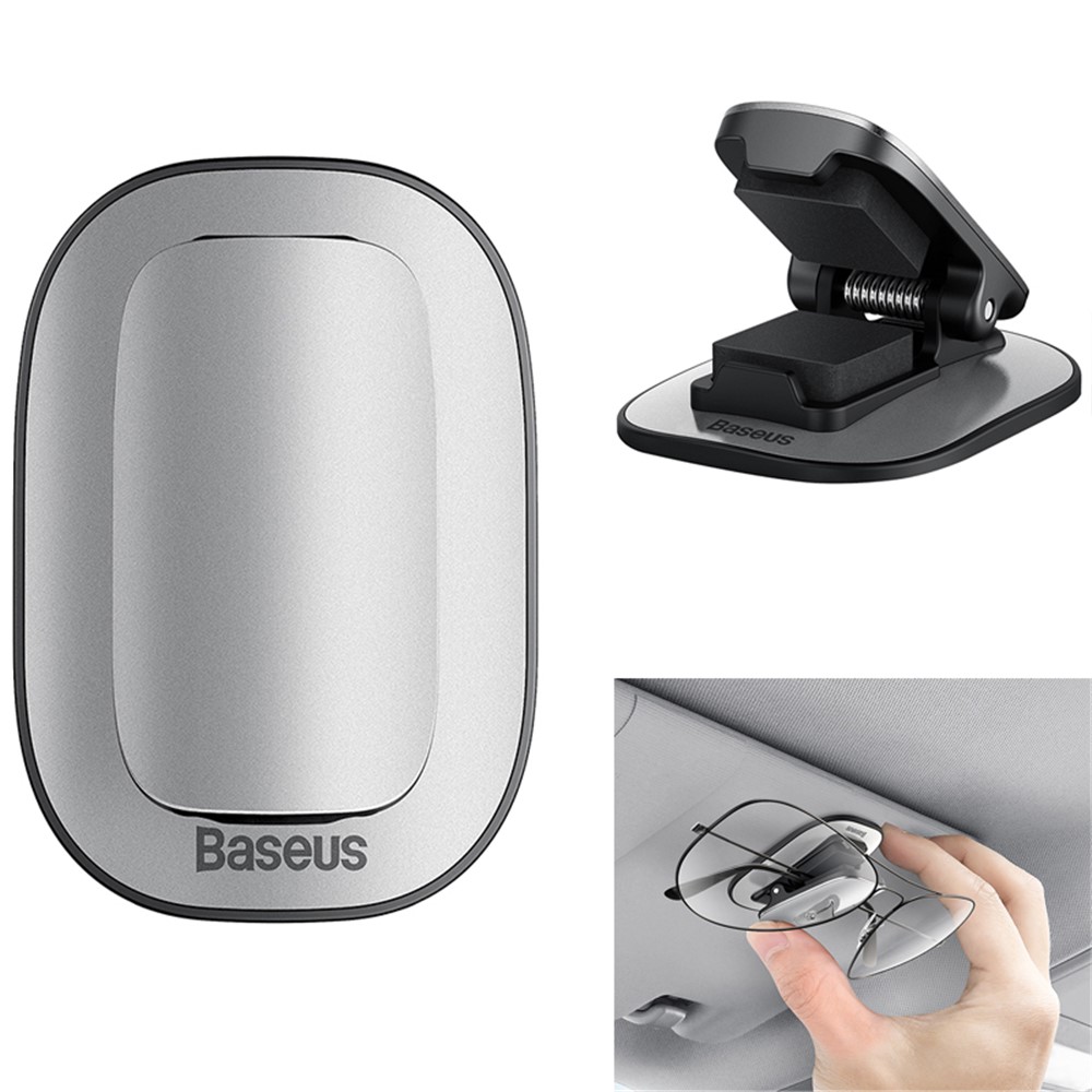 BASEUS Quality Vehicle Eyewear Clip Adhesive Eyeglasses Holder - Silver-1