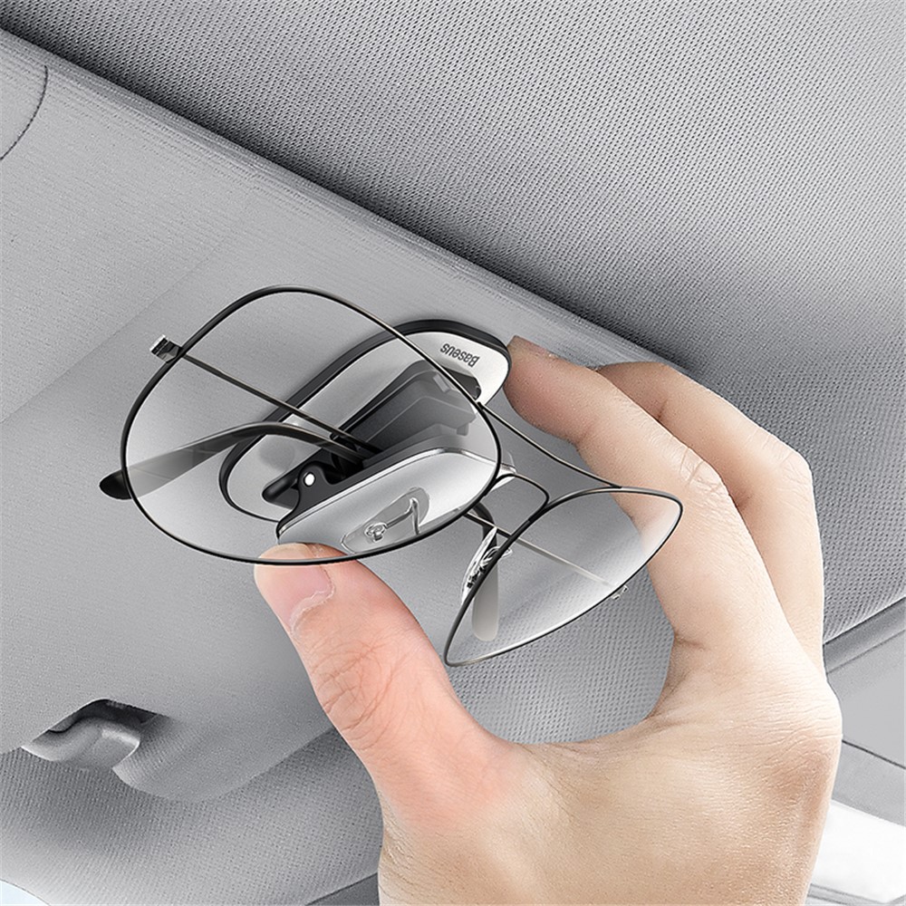 BASEUS Quality Vehicle Eyewear Clip Adhesive Eyeglasses Holder - Silver-13