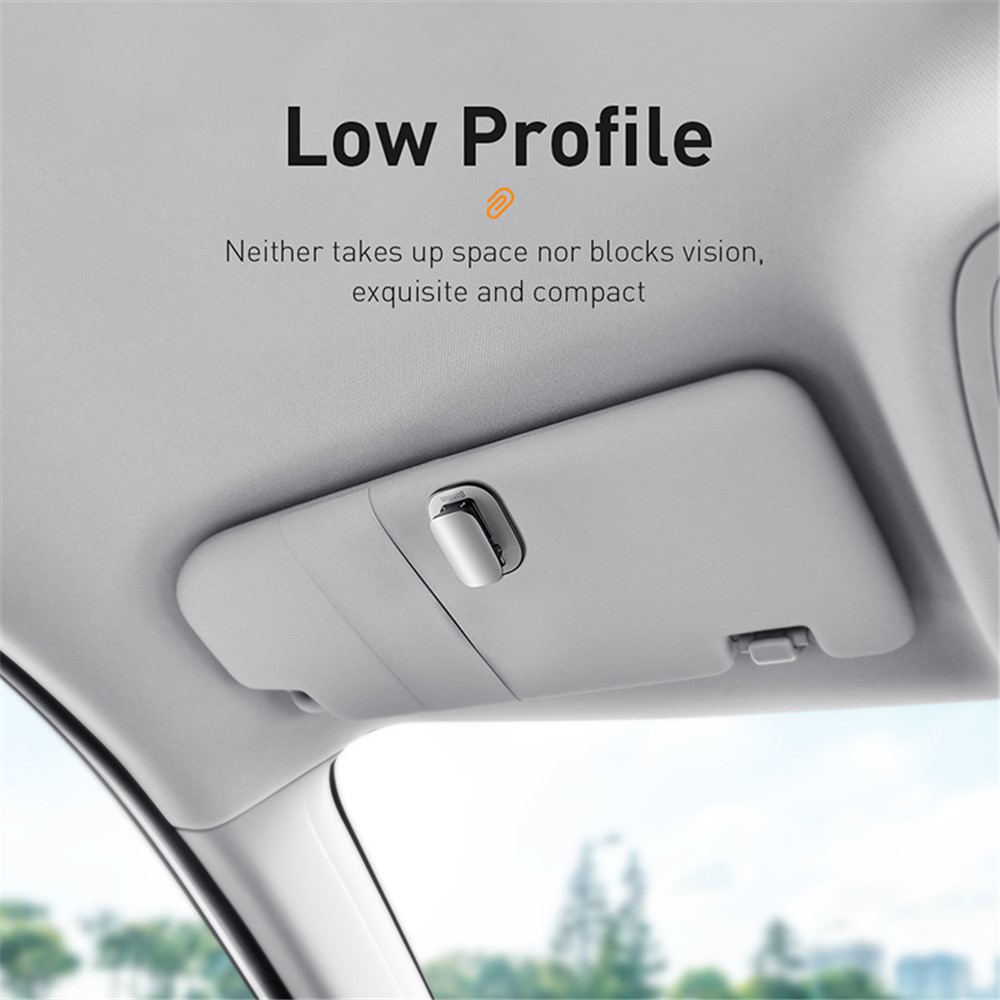 BASEUS Quality Vehicle Eyewear Clip Adhesive Eyeglasses Holder - Silver-4
