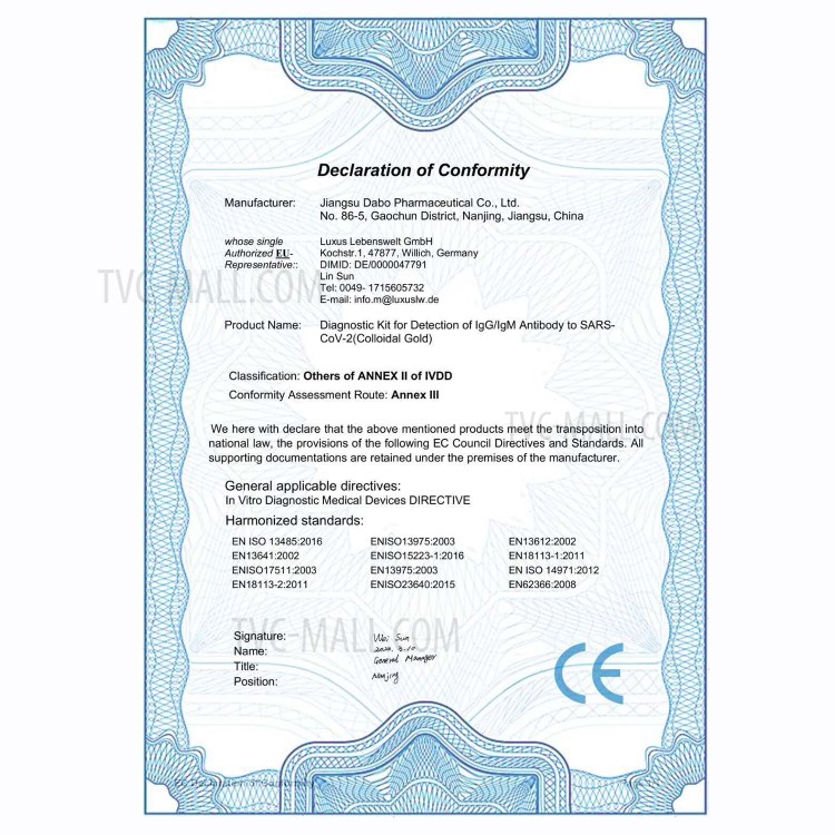 Diagnostic Kit for Detection of IgM & IgG Antibody to SARS-CoV-2(Colloidal Gold)-6