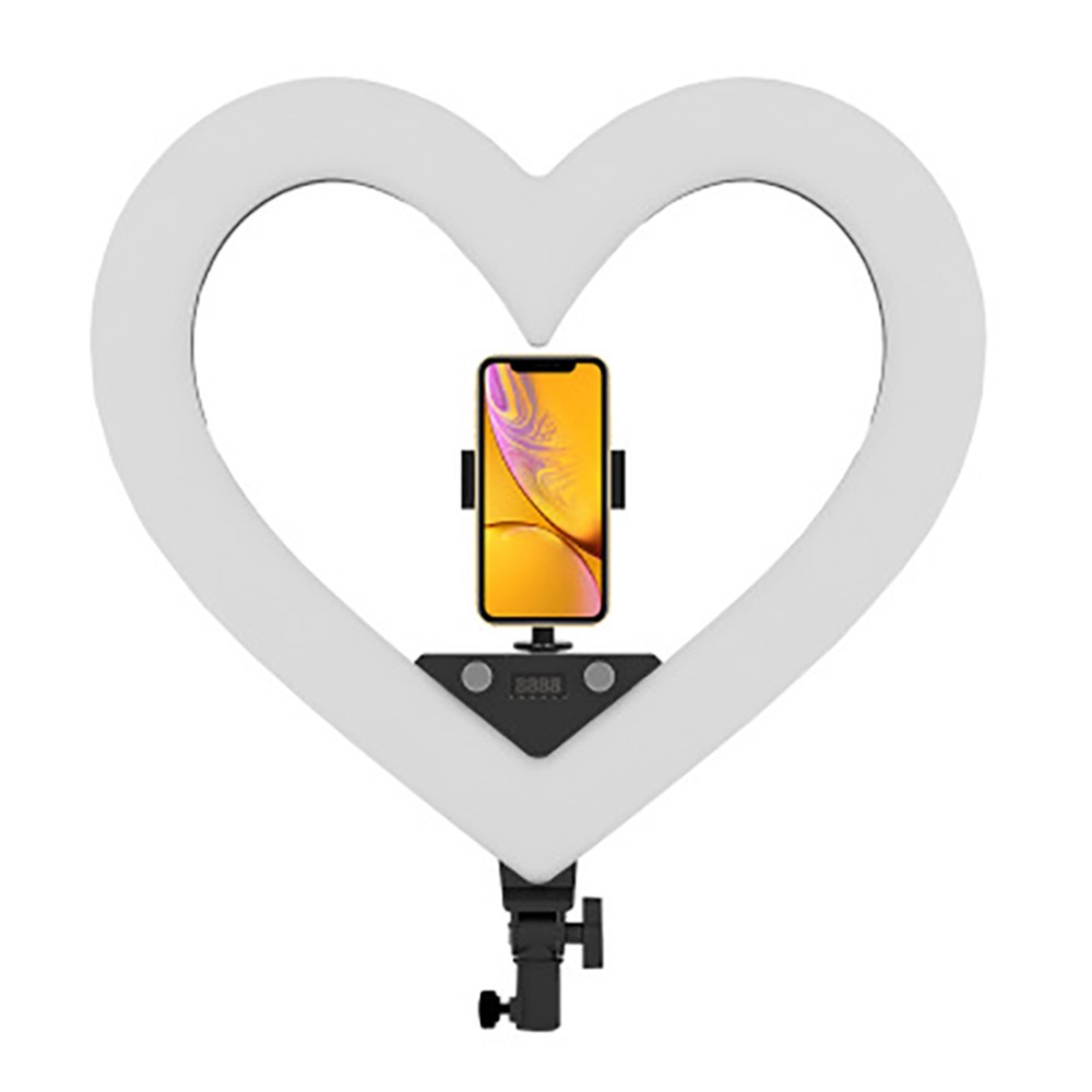 19-inch 3200-7000K Heart-shaped Dimmable Photography Ring Fill Light - UK Plug-1