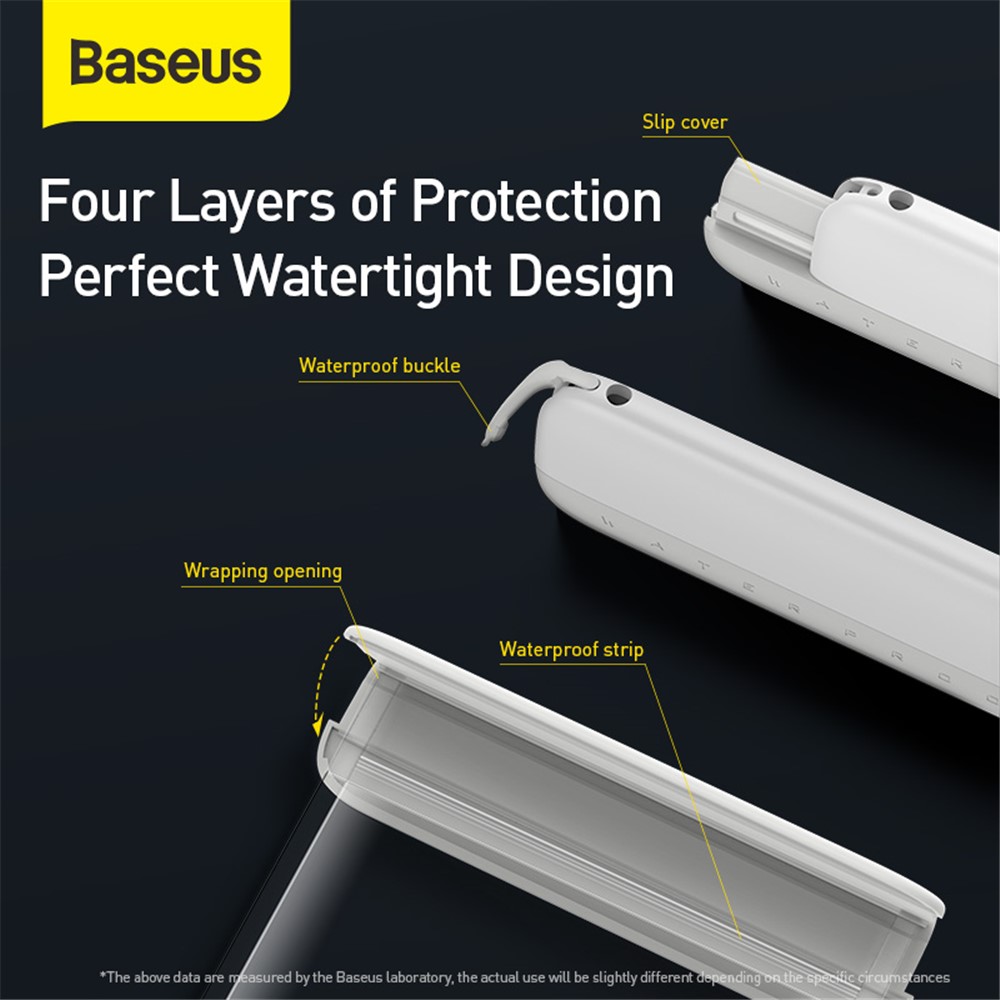 BASEUS Let's Go Slip Cover Waterproof Bag for under 7.2 inch Phones - White / Pink-8