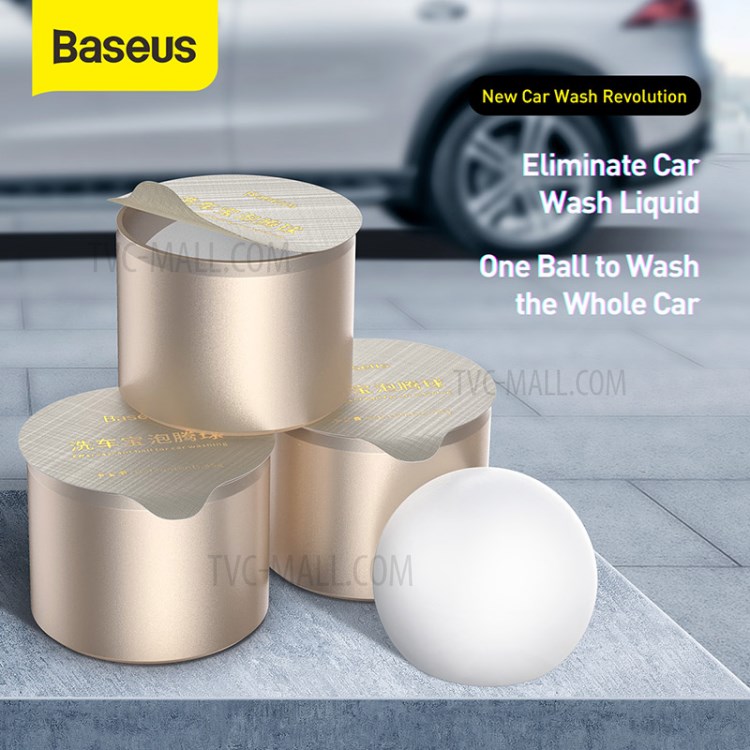 BASEUS 4Pcs Effervescent Balls with Washing Sponge Polishing Cleaning Foam Pad-2