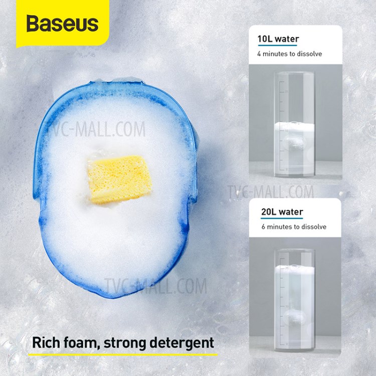 BASEUS 4Pcs Effervescent Balls with Washing Sponge Polishing Cleaning Foam Pad-3