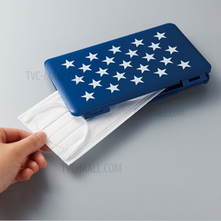 Portable Mask Storage Box Dust-proof Mask Case - Blue/Star-1