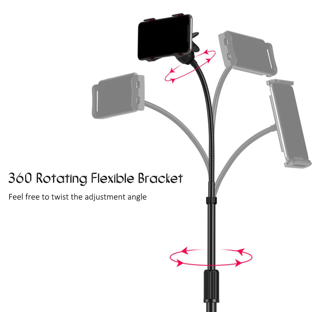 GF160 Para 3,5-10 Pulgadas Teléfono / Tableta Soporte Soporte Trípode Soporte Soporte De Teléfono Giratorio De 360 ​​grados