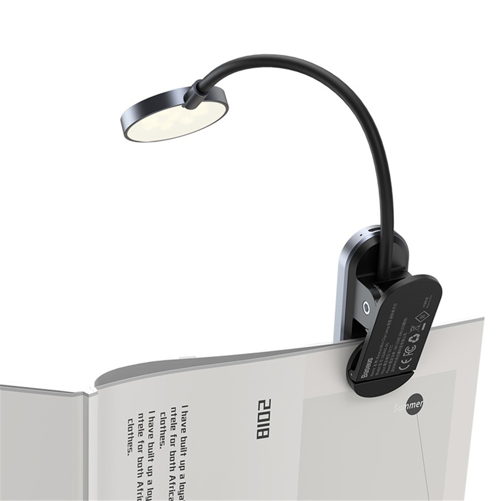 BASEUS Comfort Reading Mini Clip Lamp Eye Protection Light - Dark Grey-10