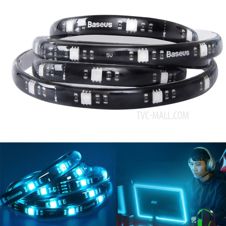 BASEUS RGB Colorful Light Strip with 1m Extension Pack - Black-1