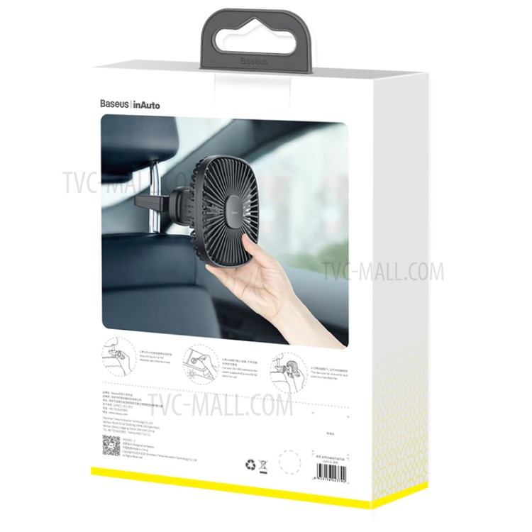 BASEUS Natural Wind Magnetic Rear Seat Fan Two Wind Speed Adjustable - Black-15