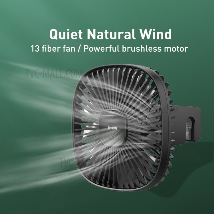 BASEUS Natural Wind Magnetic Rear Seat Fan Two Wind Speed Adjustable - Black-6
