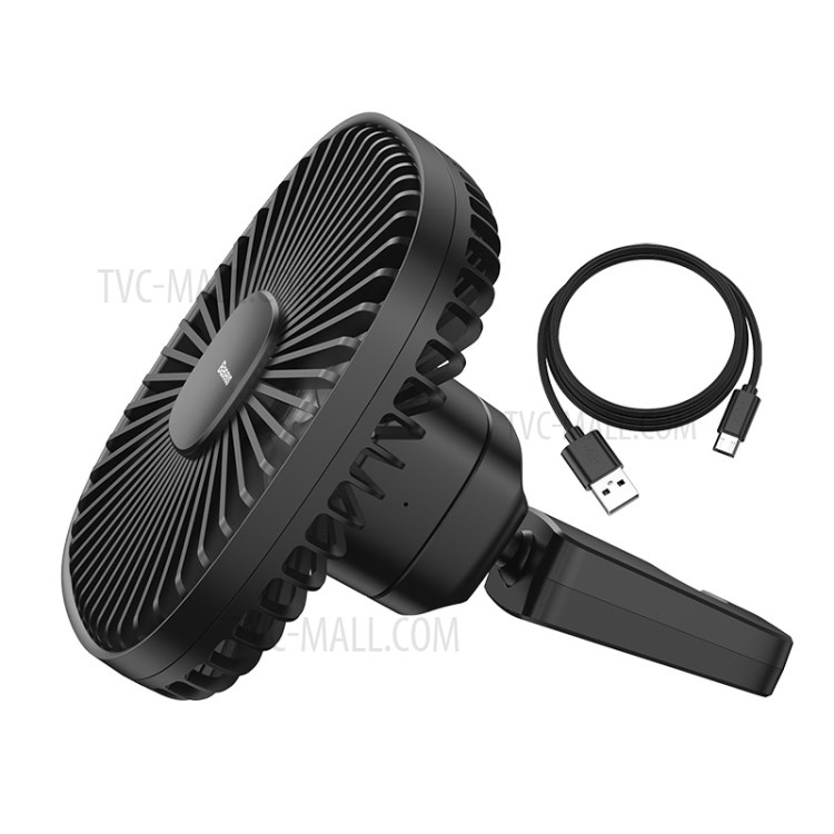 BASEUS Natural Wind Magnetic Rear Seat Fan Two Wind Speed Adjustable - Black-8