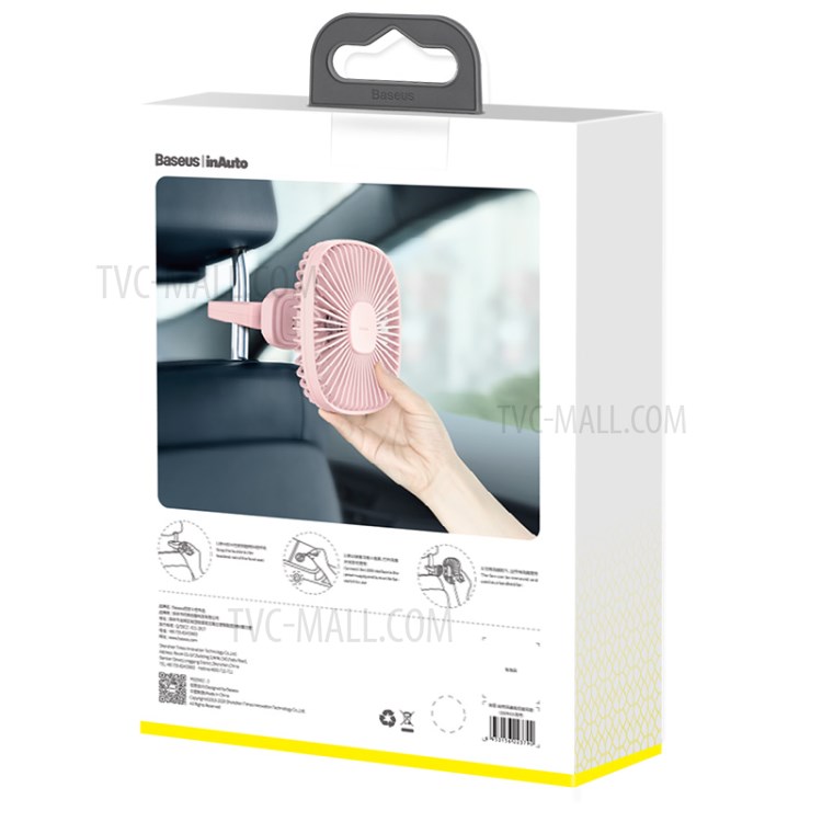 BASEUS Natural Wind Magnetic Rear Seat Fan Two Wind Speed Adjustable - Pink-15
