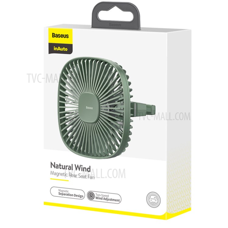 BASEUS Natural Wind Magnetic Rear Seat Fan Two Wind Speed Adjustable - Green-14