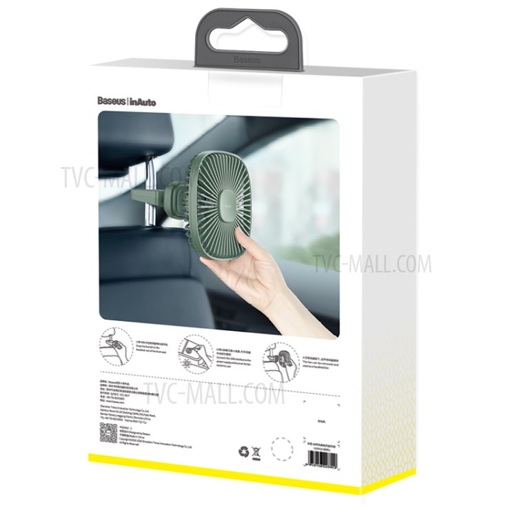 BASEUS Natural Wind Magnetic Rear Seat Fan Two Wind Speed Adjustable - Green-15