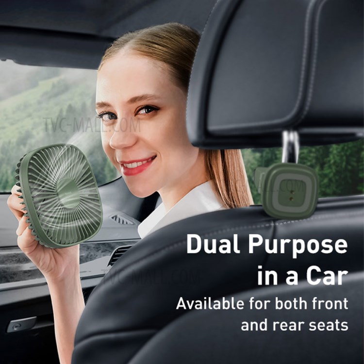 BASEUS Natural Wind Magnetic Rear Seat Fan Two Wind Speed Adjustable - Green-4