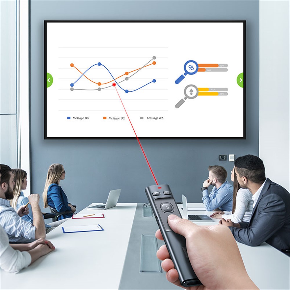 BASEUS Orange Dot Wireless Presenter (Red Laser) PPT Flip Pen (Without Battery)-12