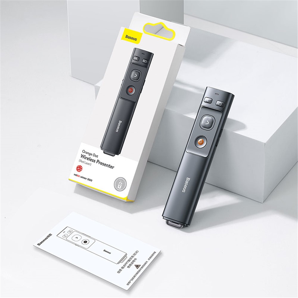 BASEUS Orange Dot Wireless Presenter (Red Laser) PPT Flip Pen (Without Battery)-15