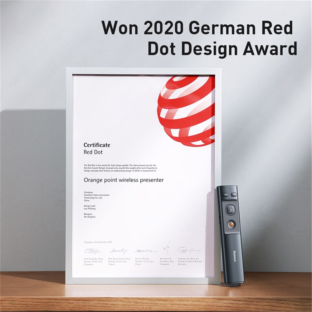 BASEUS Orange Dot Wireless Presenter (Red Laser) PPT Flip Pen (Without Battery)-5