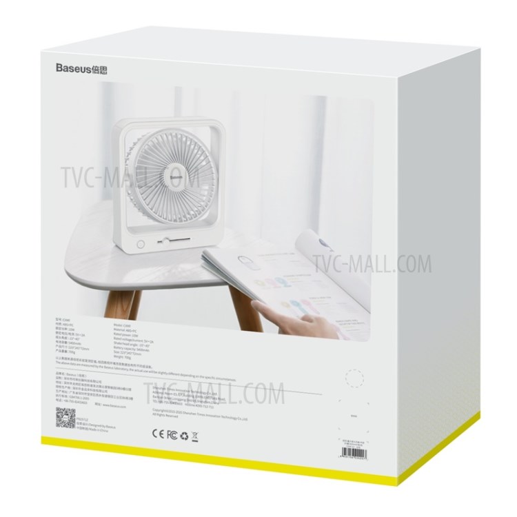 BASEUS 5400mAh Cube Shaking Fan EU Plug Cooler - White-18