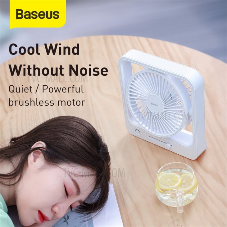 BASEUS 5400mAh Cube Shaking Fan EU Plug Cooler - White-5