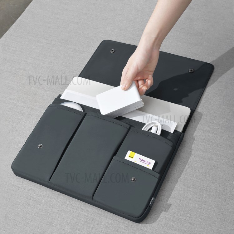 BASEUS Bases Imperméable Série Manches Sac D'ordinateur Portable Résistant Aux Rayures Pour 16 Pouces Portable Compurter - Gris Foncé-4