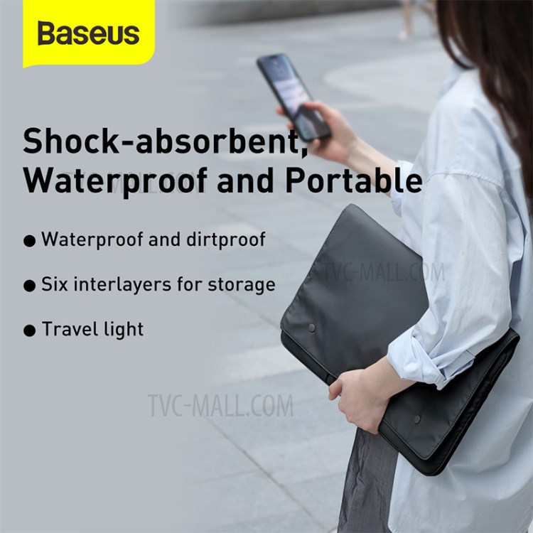 BASEUS Bases Imperméable Série Manches Sac D'ordinateur Portable Résistant Aux Rayures Pour 16 Pouces Portable Compurter - Gris Foncé-6