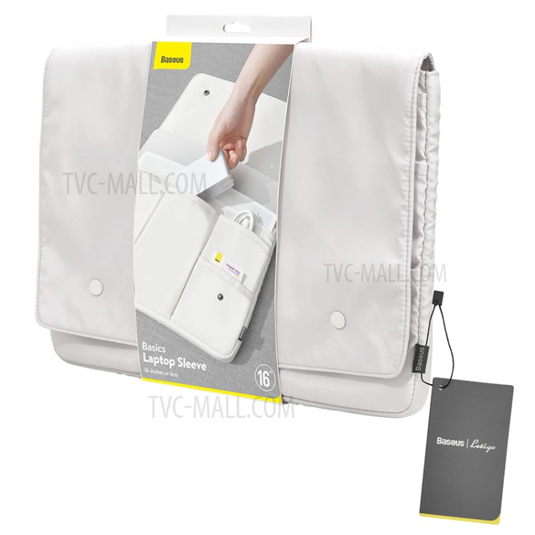 BASEUS Basics Series Waterproof Scratch-resistant Laptop Bag Sleeve for 16-inch Notebook Compurter - White-16