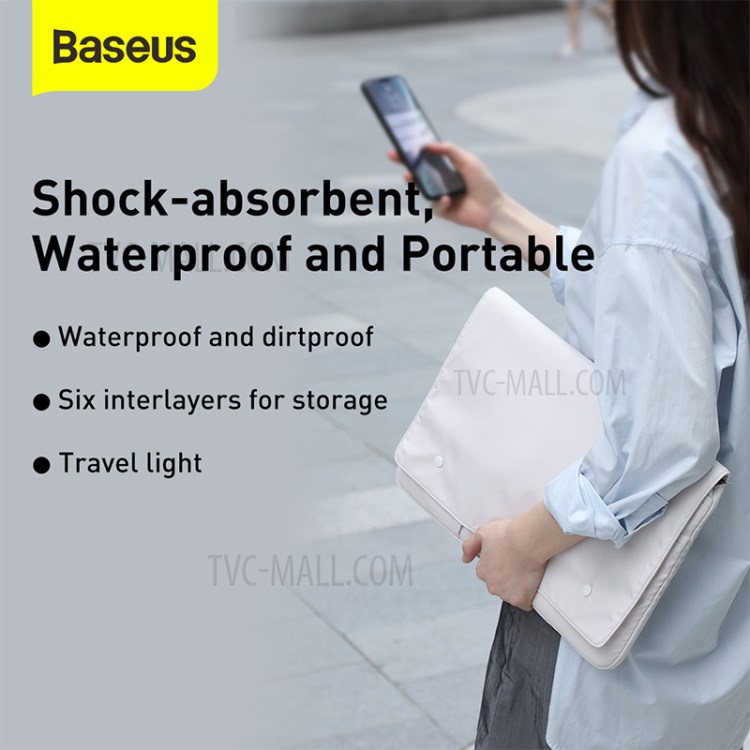 BASEUS Basics Series Waterproof Scratch-resistant Laptop Bag Sleeve for 16-inch Notebook Compurter - White-5