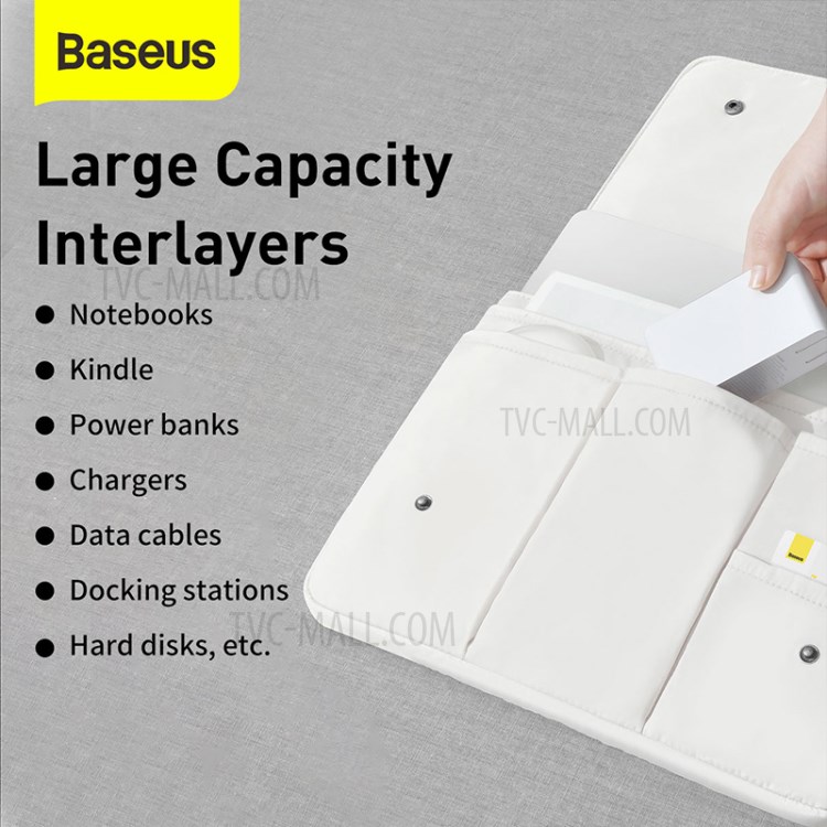 BASEUS Basics Series Waterproof Scratch-resistant Laptop Bag Sleeve for 16-inch Notebook Compurter - White-6