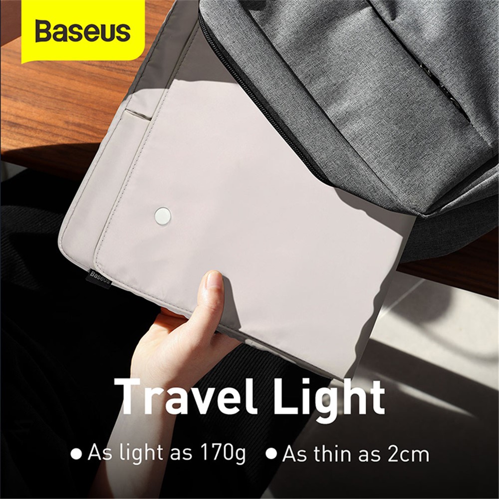 BASEUS Basics Series Waterproof Scratch-resistant Laptop Bag Sleeve for 13-inch Notebook Compurter - White-9