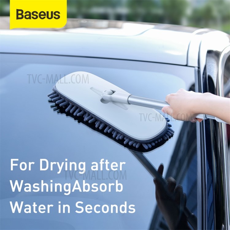 BASEUS Telescoping Car Wash Mop Cleaner Auto Dust Cleaning Brush Tool - White-4