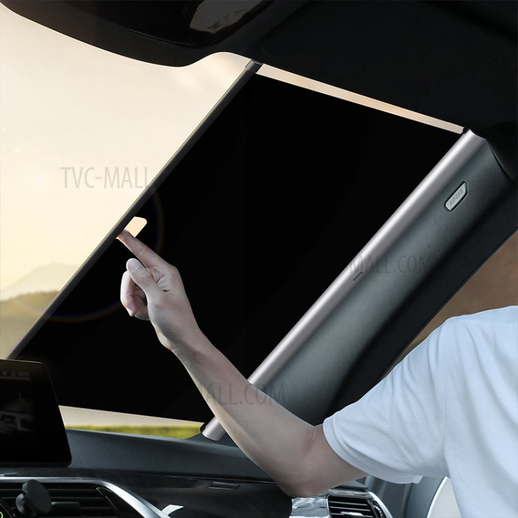 BASEUS 58# Auto Shade Car Retractable Curtain Front Windshield Car Sun Visor Block - Silver-3