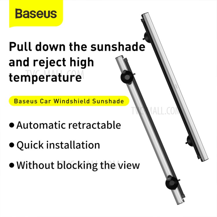 BASEUS 58# Auto Shade Car Retractable Curtain Front Windshield Car Sun Visor Block - Silver-5