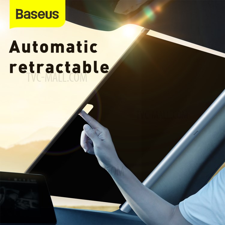 BASEUS 58# Auto Shade Car Retractable Curtain Front Windshield Car Sun Visor Block - Silver-6