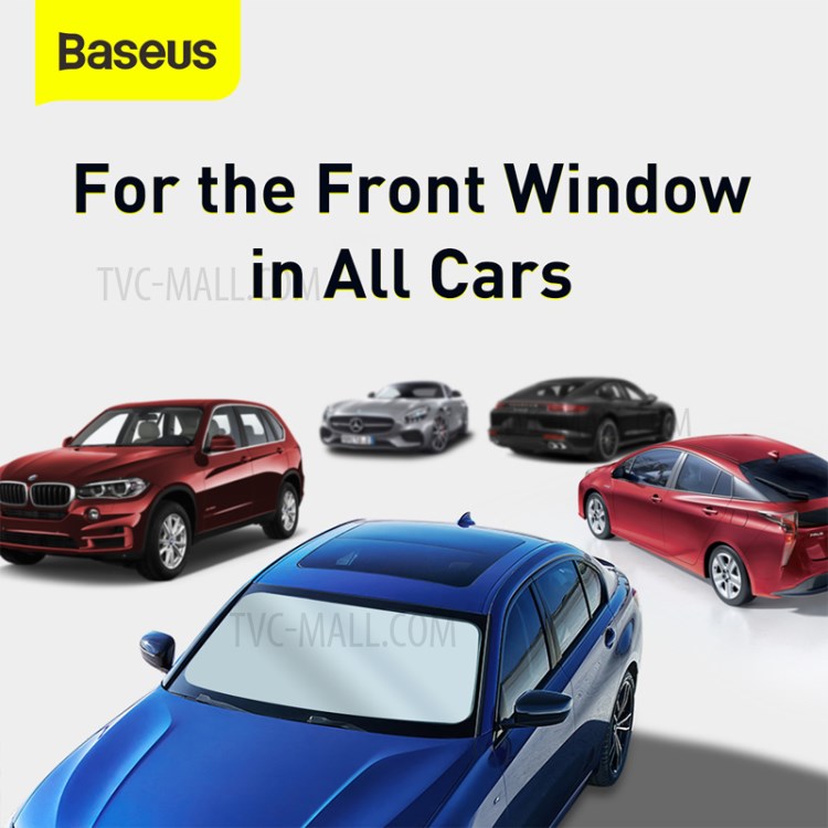 BASEUS 58# Auto Shade Car Retractable Curtain Front Windshield Car Sun Visor Block - Silver-9