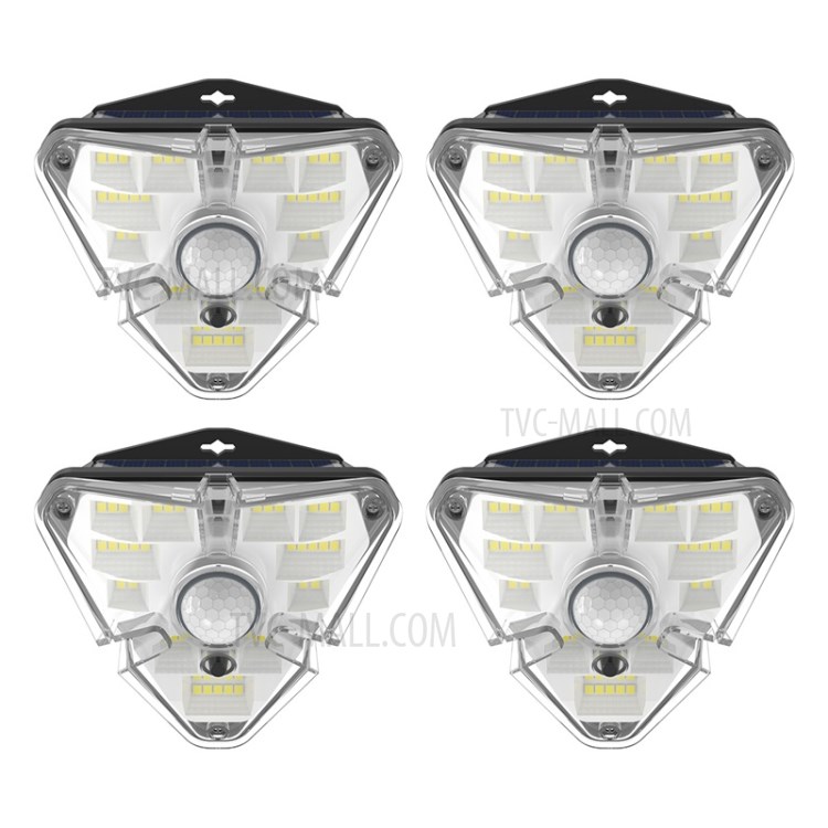 BASEUS Energy Collection Series 4 PCS Solar Human Body Induction Wall Lamp (Triangle) - Black-12