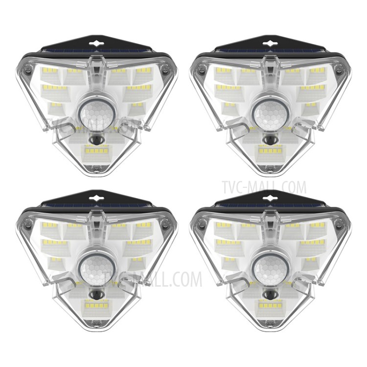 BASEUS Energy Collection Series 4 PCS Solar Human Body Induction Wall Lamp (Triangle) -  Black-12