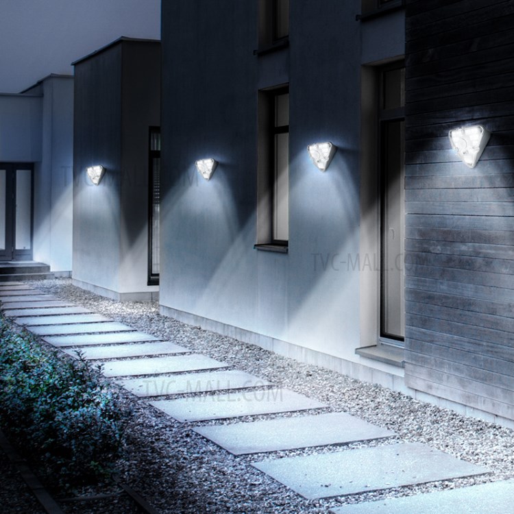 BASEUS Energy Collection Series 4 PCS Solar Human Body Induction Wall Lamp (Triangle) - Black-9