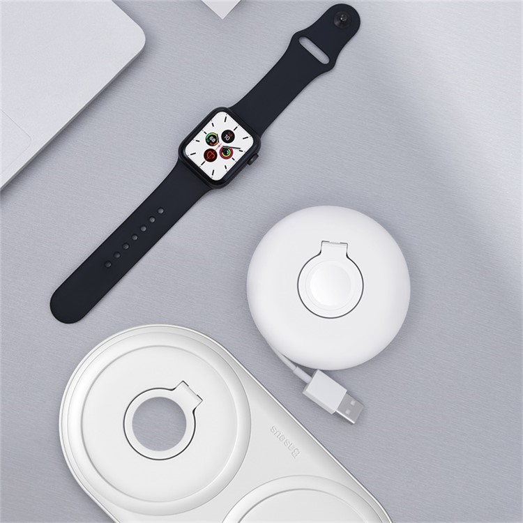 BASEUS Planet for iPhone Watch Charger Storage Box - White-3