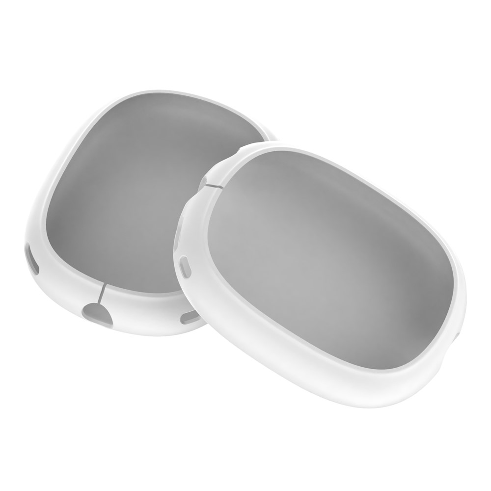 Silicone Case Cover for AirPods Max with USB-C Bluetooth-Compatible Headset Anti-Scratch Ear Pad Soft Shell Protectors - White