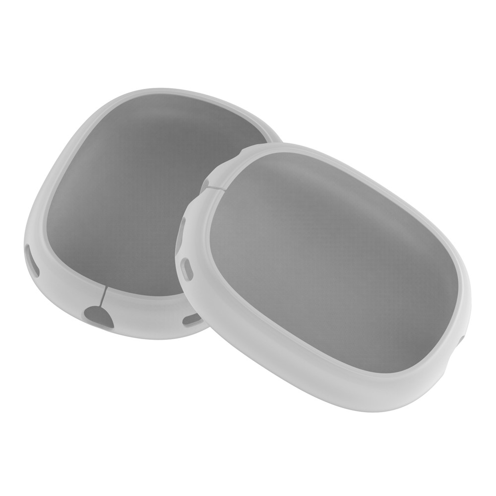 Silicone Case Cover for AirPods Max with USB-C Bluetooth-Compatible Headset Anti-Scratch Ear Pad Soft Shell Protectors - Light Grey